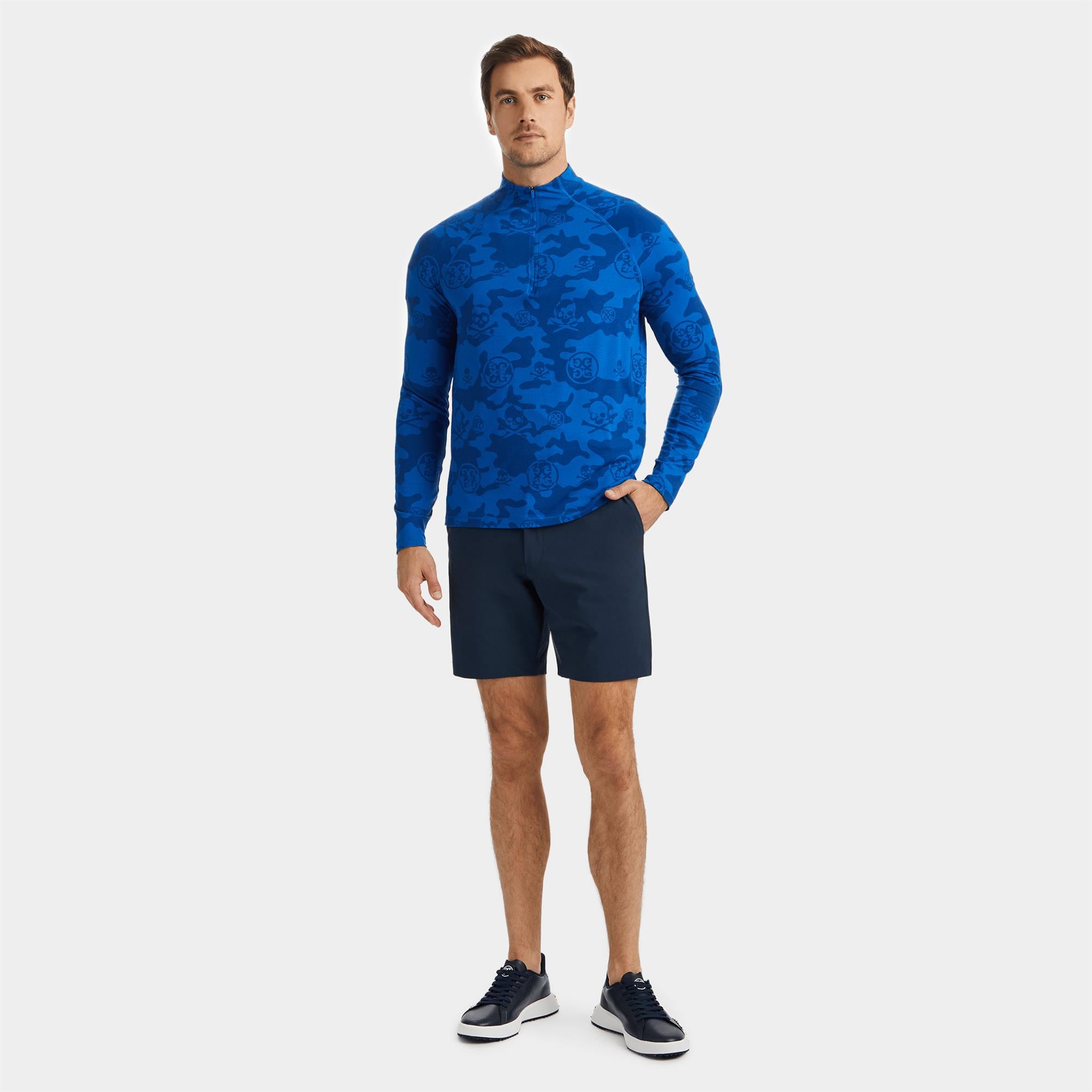 G/FORE Exploded Icon Camo Luxe Quarter Zip Mid Layer Surf